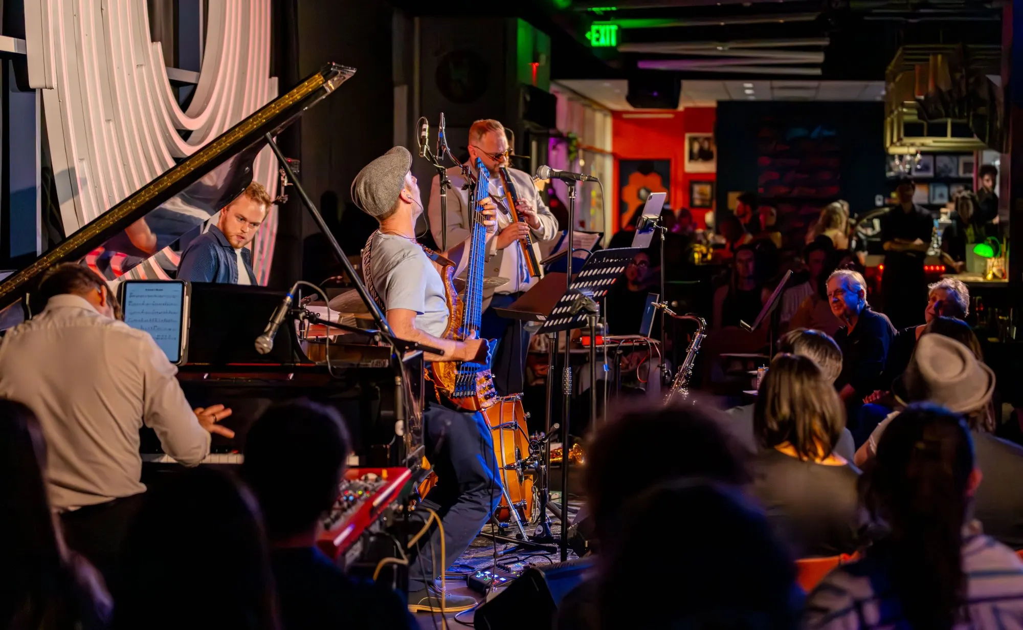 Chick Magnet quintet performing for a packed house at Dazzle, Denver’s premier jazz club